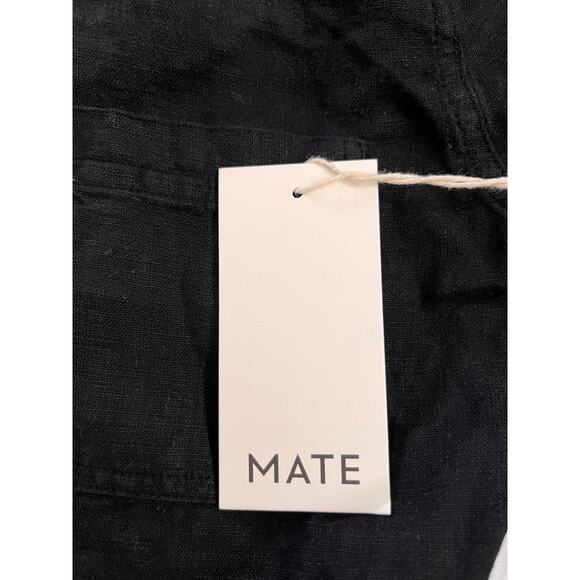 NEW MATE THE LABEL Long Sleeve 100% Linen Jumpsuit - Jet Black SIZE S - Picture 6 of 13